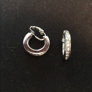Swarovski Silver Crystal Clip Earrings